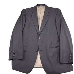BOSS Hugo Boss Blazer Men 42 Gray White Woven‎ Wool Suit Jacket Classic Career